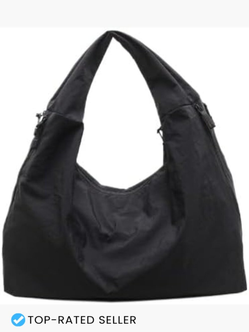 Slouchy Hobo Bag Large Nylon Shoulder Tote Draped Travel Beach Gym Chic